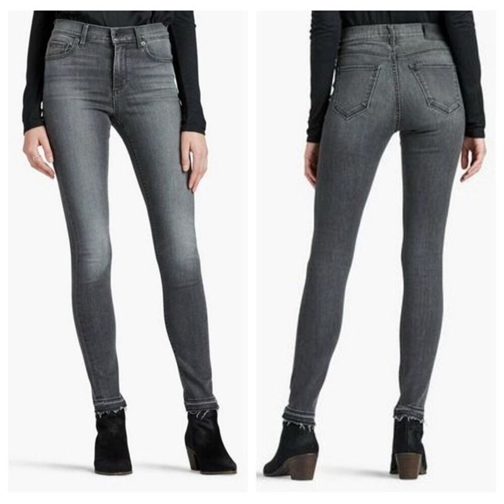 Lucky Brand Bridgette Skinny Size 6 / 28 Gray Women 27" Inseam Stretch Raw hem
